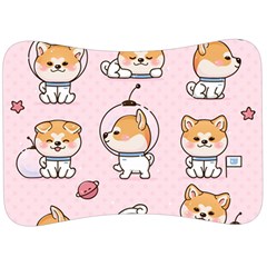 Set-kawaii-smile-japanese-dog-akita-inu-cartoon Velour Seat Head Rest Cushion by Salman4z