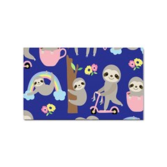 Hand-drawn-cute-sloth-pattern-background Sticker Rectangular (100 Pack) by Salman4z