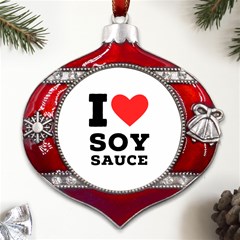 I Love Soy Sauce Metal Snowflake And Bell Red Ornament by ilovewhateva