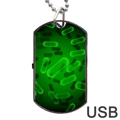 Green-rod-shaped-bacteria Dog Tag Usb Flash (two Sides) by Salman4z