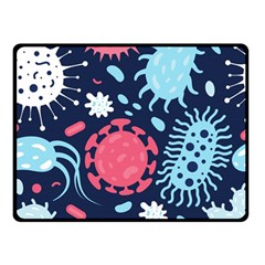 Seamless-pattern-microbes-virus-vector-illustration Two Sides Fleece Blanket (small) by Salman4z