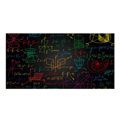 Mathematical-colorful-formulas-drawn-by-hand-black-chalkboard Satin Shawl 45  X 80  by Salman4z