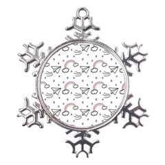 Cute-art-print-pattern Metal Large Snowflake Ornament by Salman4z