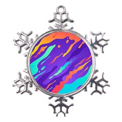 Multicolored-abstract-background Metal Large Snowflake Ornament by Salman4z