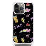 Cute-girl-things-seamless-background iPhone 13 Pro TPU UV Print Case Front