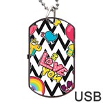 Vector-romantic-love-seamless-pattern Dog Tag USB Flash (One Side) Front