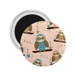 Seamless-pattern-owls-dream-cute-style-pajama-fabric 2 25  Magnets by Salman4z