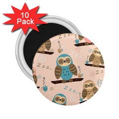 Seamless-pattern-owls-dream-cute-style-pajama-fabric 2 25  Magnets (10 Pack)  by Salman4z