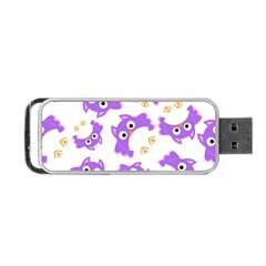 Purple-owl-pattern-background Portable Usb Flash (two Sides) by Salman4z