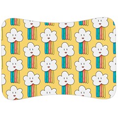 Smile-cloud-rainbow-pattern-yellow Velour Seat Head Rest Cushion by Salman4z