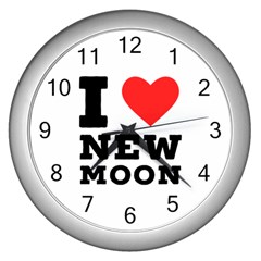 I Love New Moon Wall Clock (silver) by ilovewhateva