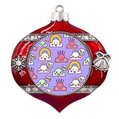 Cloud-seamless-pattern -- Metal Snowflake And Bell Red Ornament by Salman4z