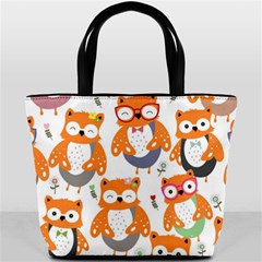 Cute-colorful-owl-cartoon-seamless-pattern Bucket Bag by Salman4z