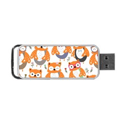 Cute-colorful-owl-cartoon-seamless-pattern Portable Usb Flash (two Sides) by Salman4z
