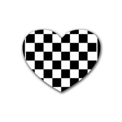 Chess-board-background-design Rubber Coaster (heart) by Salman4z