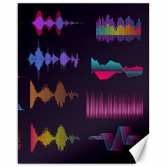 Colorful-sound-wave-set Canvas 16  X 20  by Salman4z