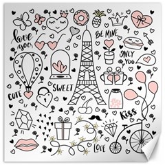 Big-collection-with-hand-drawn-objects-valentines-day Canvas 16  X 16  by Salman4z