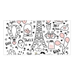 Big-collection-with-hand-drawn-objects-valentines-day Satin Shawl 45  X 80  by Salman4z