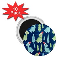 Cute Dinosaurs Animal Seamless Pattern Doodle Dino Winter Theme 1 75  Magnets (10 Pack)  by pakminggu