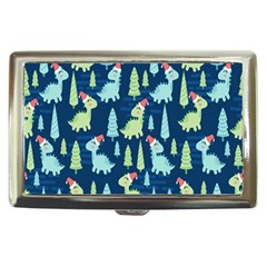 Cute Dinosaurs Animal Seamless Pattern Doodle Dino Winter Theme Cigarette Money Case by pakminggu