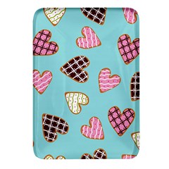 Seamless Pattern With Heart Shaped Cookies With Sugar Icing Rectangular Glass Fridge Magnet (4 Pack) by pakminggu