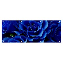 Blue Roses Flowers Plant Romance Blossom Bloom Nature Flora Petals Banner And Sign 8  X 3  by pakminggu