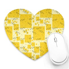 Party Confetti Yellow Squares Heart Mousepad by pakminggu