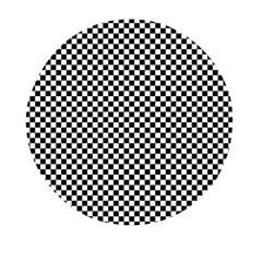 Background Black Board Checker Checkerboard Mini Round Pill Box by pakminggu