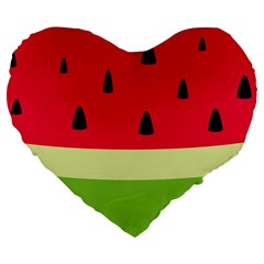 Watermelon Fruit Food Healthy Vitamins Nutrition Large 19  Premium Flano Heart Shape Cushions by pakminggu