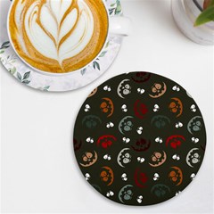 Art Halloween Pattern Creepy Design Digital Papers Uv Print Round Tile Coaster by pakminggu