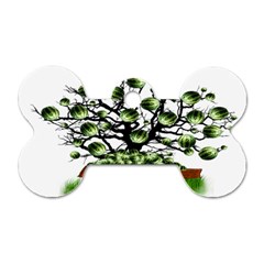 Watermelon Tree Abstraction On Watermelon Abundance Dog Tag Bone (two Sides) by pakminggu