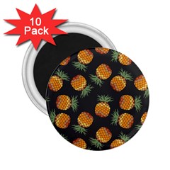 Pineapple Background Pineapple Pattern 2 25  Magnets (10 Pack)  by pakminggu