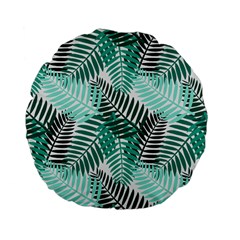 Background Pattern Texture Leaves Design Wallpaper Standard 15  Premium Flano Round Cushions by pakminggu