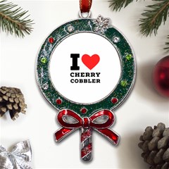 I Love Cherry Cobbler Metal X mas Lollipop With Crystal Ornament by ilovewhateva