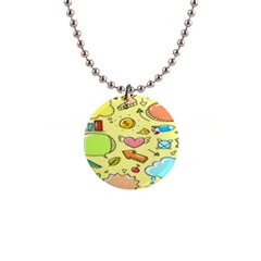 Cute Sketch Child Graphic Funny 1  Button Necklace by danenraven