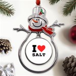 I love salt Metal Snowman Ornament Front