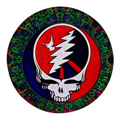 Grateful Dead Pattern Round Glass Fridge Magnet (4 Pack) by Mog4mog4