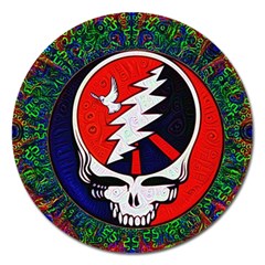 Grateful Dead Pattern Magnet 5  (round) by Mog4mog4