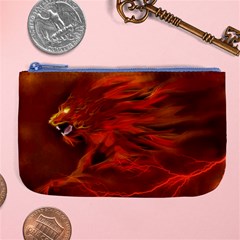 Fire Lion Flames Light Mystical Dangerous Wild Large Coin Purse by Mog4mog4