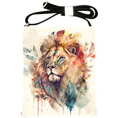 Lion Africa African Art Shoulder Sling Bag by Mog4mog4