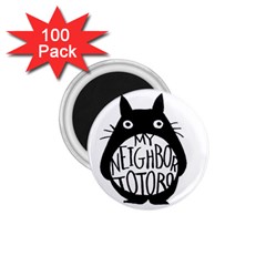 My Neighbor Totoro Black And White 1 75  Magnets (100 Pack)  by Mog4mog4