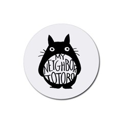 My Neighbor Totoro Black And White Rubber Round Coaster (4 Pack) by Mog4mog4