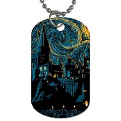 Hogwarts Castle Van Gogh Dog Tag (two Sides) by Mog4mog4