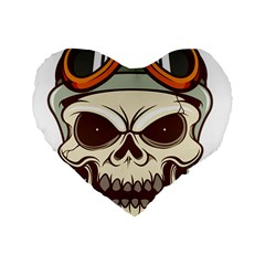 Motorcycle Helmet Skull Clip Art Cranial Skeleton Standard 16  Premium Flano Heart Shape Cushions by Mog4mog4