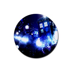 Tardis Background Space Rubber Coaster (round) by Mog4mog4