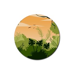 Forest Images Vector Rubber Round Coaster (4 Pack) by Mog4mog4