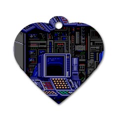 Blue Computer Monitor With Chair Game Digital Wallpaper, Digital Art Dog Tag Heart (one Side) by Bakwanart