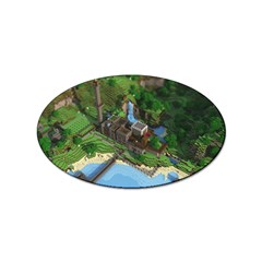 Green Village Miniature Technology Sticker (oval) by Bakwanart