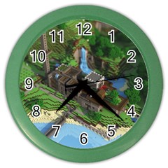 Green Village Miniature Technology Color Wall Clock by Bakwanart