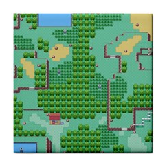 Green Retro Games Pattern Tile Coaster by Bakwanart